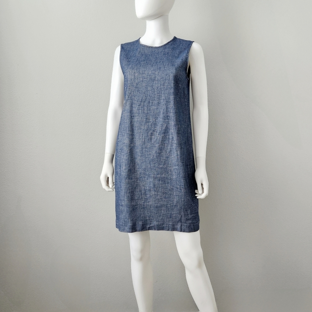 Theory Linen Blend Sleeveless Dress, Loose Fit & Soft Feel, Size 6